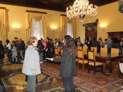 Raggiungiamo infine la grande sala consiliare...